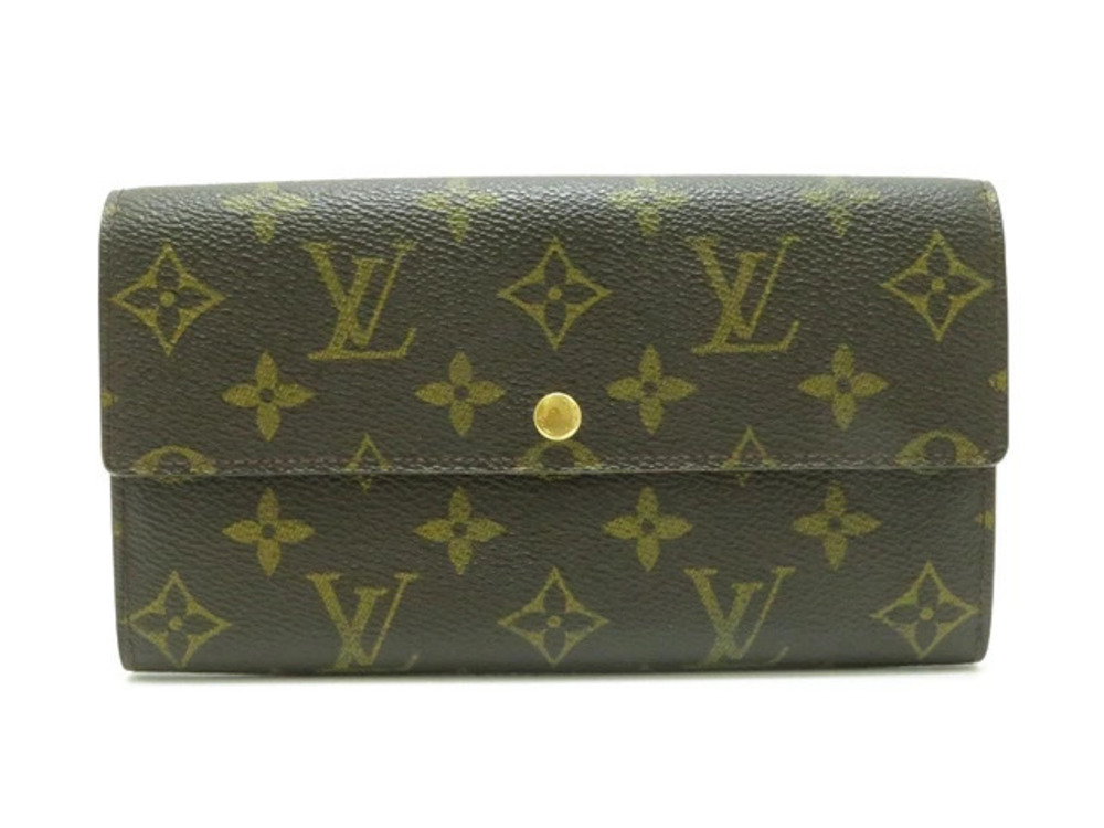LOUIS VUITTON Pochette Portemonnaie Credit Bi fold Long Wallet Monogram